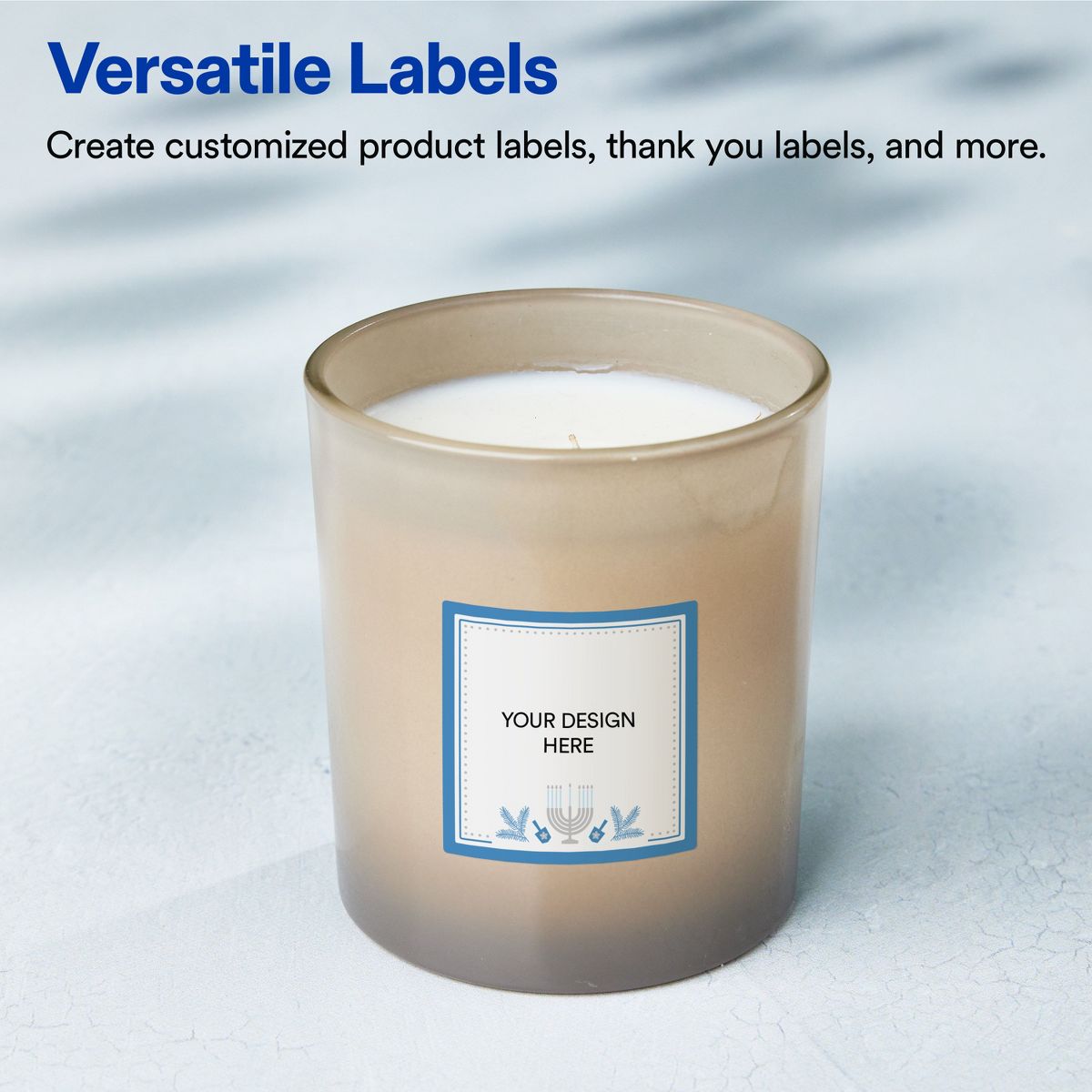 Avery® Labels, 2" x 2", Glossy, Silver Menorah Frame, 120 - thumbnail 4