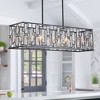 C Cattleya 5-Light Black Rectangular Island Chandelier with Faceted Crystals - 2 of 4