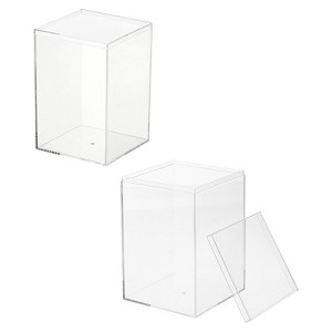 Unique Bargains Acrylic Cube Storage Collectible Display Boxes 2 Pcs Clear - 1 of 4