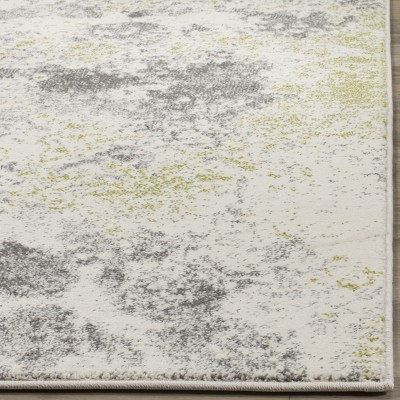 Ivory and Grey Watercolor Power Loomed Area Rug 5'3"x7'6"