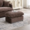 ModernLuxe Oversized Swivel Accent Chair with Ottoman, 360° Rotation Wide Seat Chenille Chair with 3 Pillows for Living Room - 3 of 4
