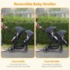 Double Stroller for Infants and Toddlers, Reversible Pushchair Bassinet Pram with Large Storage Basket - 4 of 4