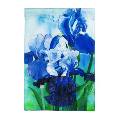 Evergreen Irises Garden Linen Flag 12.5 x 18 Inch Double Sided Durable Outdoor Flag For Homes and Gardens