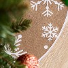 Joyfy 36inch Christmas Tree Skirt with White Snowflake, Burlap Tree Skirt for Xmas Decor Festive Holiday Decorations Indoor Outdoor - 3 of 4