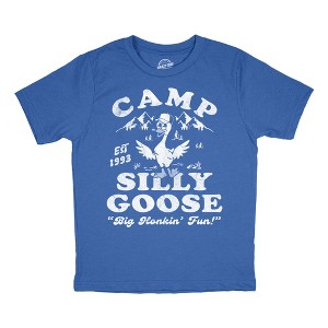 Youth Funny T Shirts Camp Silly Goose Sarcastic Nature Graphic Novelty Tee for Kids - Crazy Dog Youth T Shirt for Animal Lovers - 1 of 4