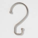 S Hook without Roller Ball Shower Curtain Rings Brushed Nickel - Made By Design™