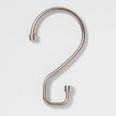 S Hook without Roller Ball Shower Curtain Rings Brushed Nickel - Made By Design™ - image 1 of 3