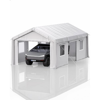 10 x 20 x10 Ft Heavy-Duty Carport, Portable Garage, 180g PE Waterproof Canopy and 8 x 1.0 mm Poles for Full-Size Pickup Trucks, Boats, and SUVs