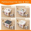 Kids Table and Chair Set, 4 In 1 Wooden Activity Table & 2 Chairs With Storage Drawer Detachable Tabletop for Toddlers Kids Drawing, Reading, Crafts - 2 of 4