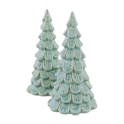 Transpac 6.0 Inch Iridescent Tree Decor Evergreen Tree Sculptures