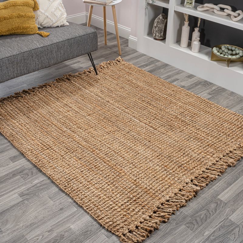 Para Hand Woven Chunky Jute with Fringe Area Rug - JONATHAN Y, 1 of 11