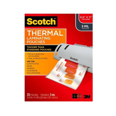 Scotch 25ct Thermal Laminating Pouches Letter Size 5mm : Target