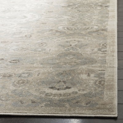 Persian Garden Cream and Silver Floral Rectangular Area Rug