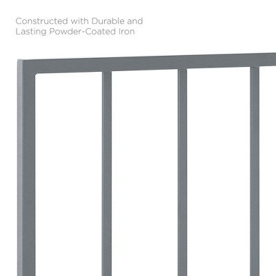 Gray Powder Coated Iron King Size Adjustable Headboard