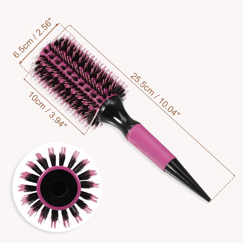 Unique Bargains Nylon Bristle Pins Round Hair Brush Pink 10.04"x2.56" 1 Pc, 3 of 7