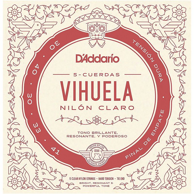 D'Addario Vihuela 5 String Set, Clear Nylon, Hard Tension, 1 of 4
