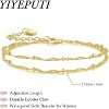14K Gold Double Layer Bracelet, Twisted Beaded Cuban Link Design, Adjustable Size 7-8.6 Inches for Women - 2 of 4