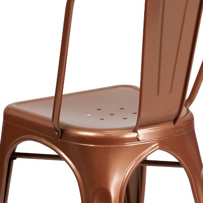 Copper Elegance Stackable Metal Indoor-Outdoor Chair