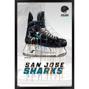 Trends International NHL San Jose Sharks - Drip Skate 21 Framed Wall Poster Prints - 1 of 4