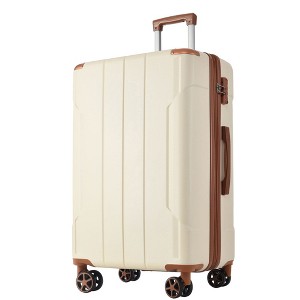 ChicFurnit Luggage 28" Hardside Large Checked Luggage, Hardshell Suitcase ABS Suitcase with Double Spinner Wheels, TSA Lock, White, 29.5"*18.5"*11.6" - 1 of 4