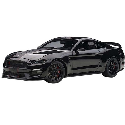 Ford Mustang Shelby GT-350R Shadow Black with Black and Red Stripes 1/18 Model Car by Autoart