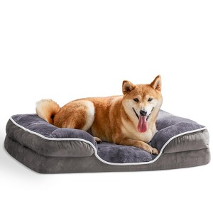 Wooakway 24"/28"/35"/42" Length Rectangle Washable Orthopedic Pet Bed with Anti-Slip Bottom Warming Soft Calming Sleeping Dog Bed for Dogs and Cats - 1 of 4