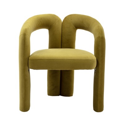 Vynxaria Contemporary Designed Velvet Fabric Upholstered Accent Chair for Living Room set of 2,Olive
