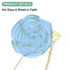 Unique Bargains Wedding Rose Men Suit Boutonnieres Lapel Pin with Gold Leaf Brooch 6 Pcs - 2 of 4