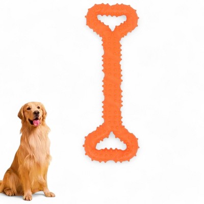 Alilang Durable Textured Chew Toy for Dogs with Double Handle Design TPR Material for Active Play and Dental Health