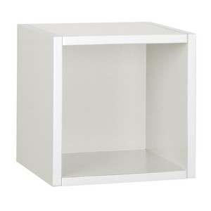 Way Basics Wall Cube - Floating Eco Decorative Wall Shelf - Natural White - Lifetime Guarantee