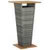vidaXL 3 Piece Patio Bar Set with Cushions Poly Rattan Gray - 4 of 4