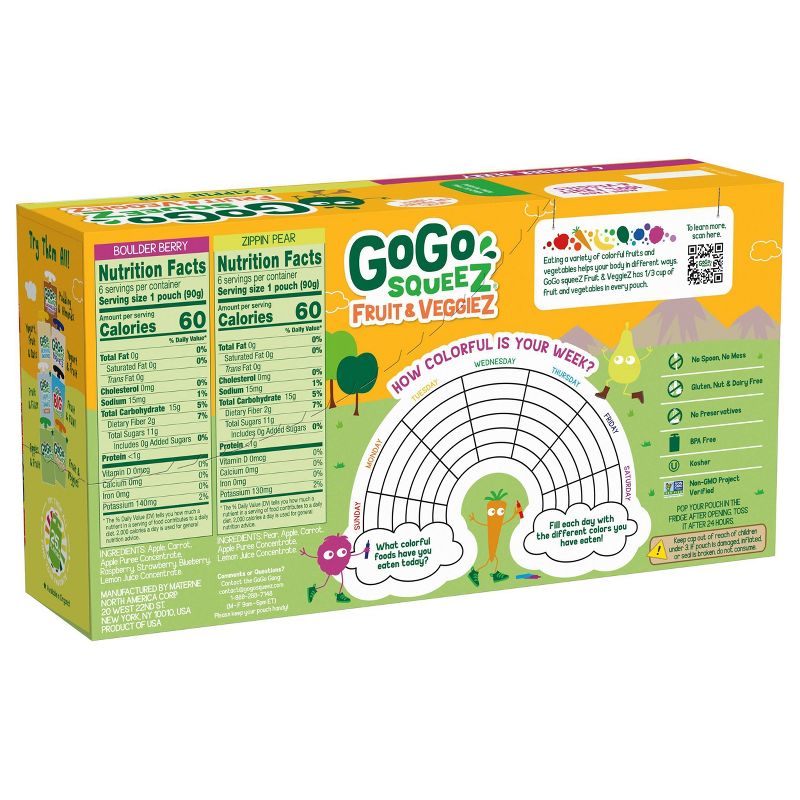 GoGo SqueeZ Variety Fruit and Veggies Applesauce On-The-Go Pouch - 38.4oz, 4 of 10
