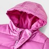 Toddler Girls' Shiny Heavyweight Hooded Puffer Jacket - Cat & Jack™ Purple - 3 of 4