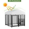 LAOTIES Large Outdoor Dog Kennel,Heavy Duty 4 x 4 x 4.25 FT Pet Run Enclosure with Rotating Feeder Bowls,Removable Waterproof Roof - 4 of 4