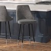 Taylor & Logan Set of 2 Stelik Upholstered Counter Height Barstools Metal - 2 of 4
