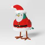6.75" Featherly Friends Fabric Bird Figurine Dressed as Santa Claus - Wondershop™ Red/White/Green