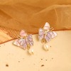 SOHI Women's Lavender Duo-Papillon Drop Earrings - 2 of 4