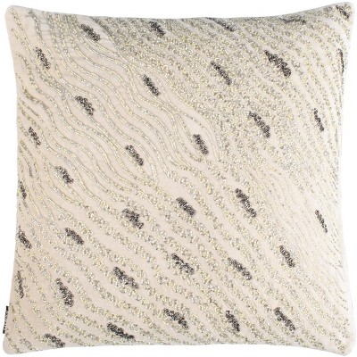 Silver Mint Sparkles Pillow - Beige/Green - 20" X 20"  - Safavieh