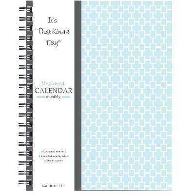 Kahootie Co. Kahootie Co Undated Monthly Calendar 9" x 11.5" Teal Design (ITKCTD) ITKCLTD
