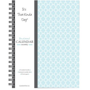 Kahootie Co. Kahootie Co Undated Monthly Calendar 9" x 11.5" Teal Design (ITKCTD) ITKCLTD - 1 of 4