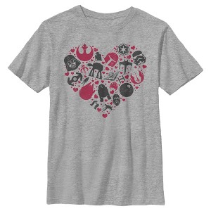 Boy's Star Wars Valentine's Day Heart Icons T-Shirt - 1 of 4