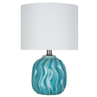 7.5" Ceramic Accent Lamp Teal (Includes LED Light Bulb) - Cresswell Lighting