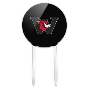 Wesleyan University Secondary Logo Acrylic Cake Topper Party Decoration for Wedding Anniversary Birthday Graduation - 1 of 4