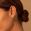 Gold Spike Huggie Hoop Earrings, 14k Gold Plated Dainty Turquoise CZ Cone Thorn Spike Ear Cuff for Gift - 2 of 4