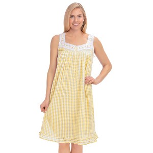 Collections Etc Seersucker Check Nightgown - 1 of 4