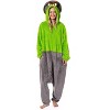 Sesame Street Union Suit Mens' Hooded Costume 1PC Kigurumi Pajama (Oscar The Grouch, Small/Medium) - 2 of 4