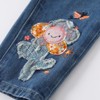 MyKids-Usa Arrival Autumn Baby Kids Girls Flowers and Cartoon Pattern Denim Pants - 4 of 4
