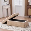 PAGED Ottoman with Storage, Modern Chenille Entryway Bench with Foam Padded Seat Cushion and Removable Covers, Foot Stool for Entryway - 2 of 4