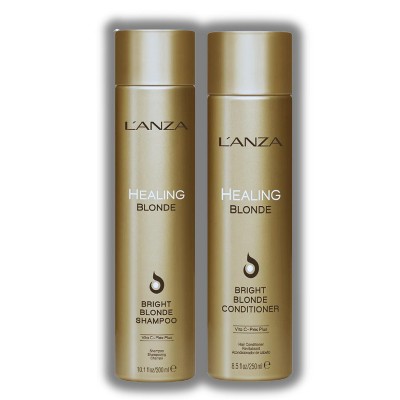Lanza Healing Blonde Bright Blonde Shampoo (10.1oz) & Bright Blonde Conditioner (8.5oz) DUO SET - Removes Dullness, Adds Shine & Protects Blonde Tone