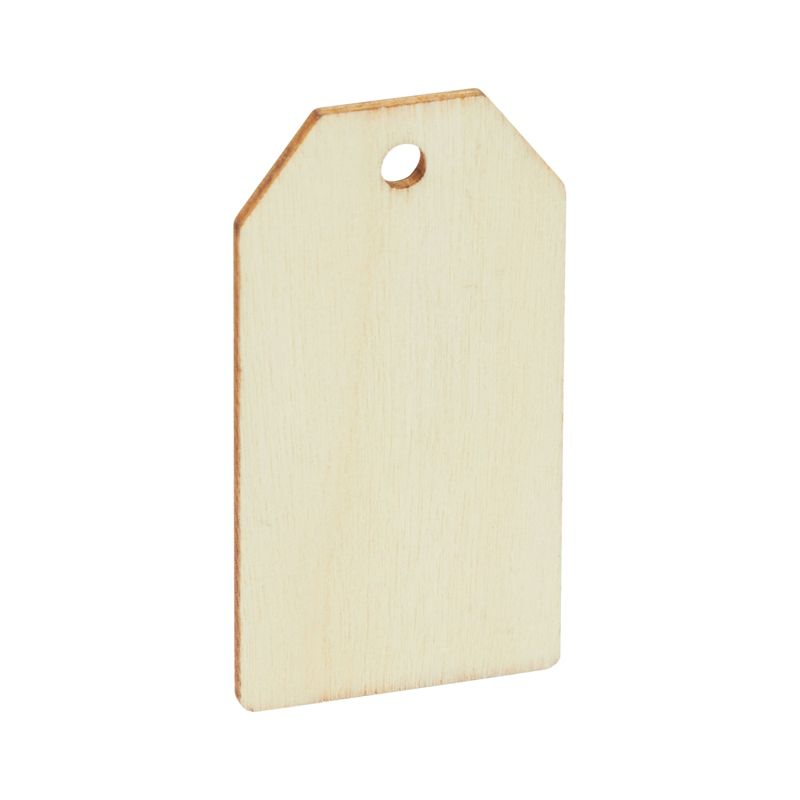 Juvale 60 Pack Unfinished Wood Gift Tags for Crafts, Wooden Rectangles with Holes for Stockings, 1 x 2 In, 5 of 8